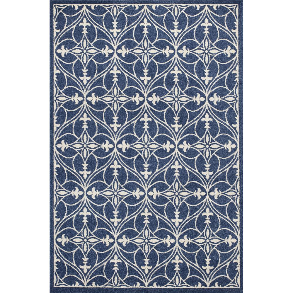 KAS LUC2755 Lucia 5 Ft. 3 In. X 7 Ft. 7 In. Rectangle Rug in Denim